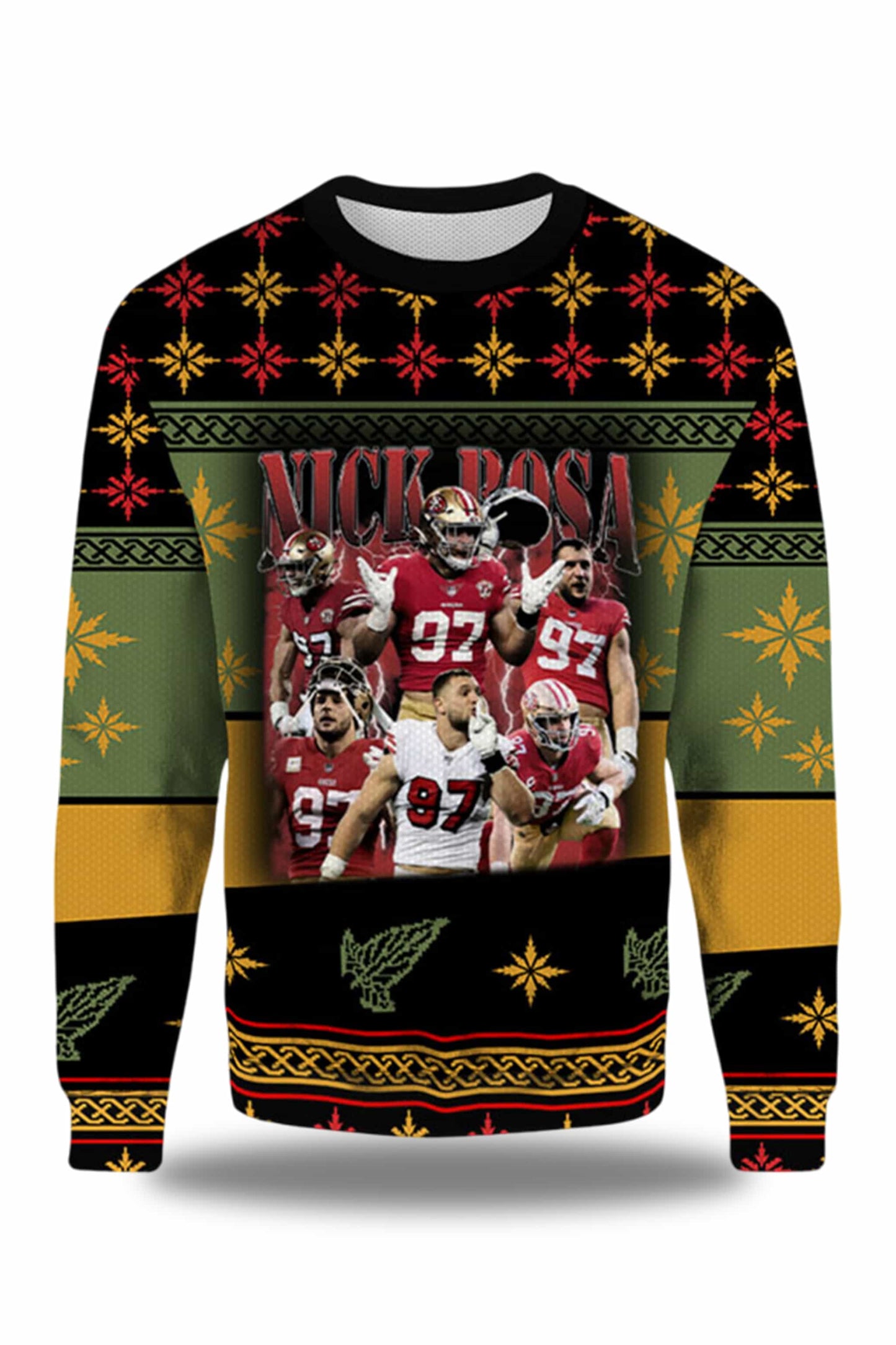 2025 Vintage Nick Bosa 49ers Ugly Christmas Sweater