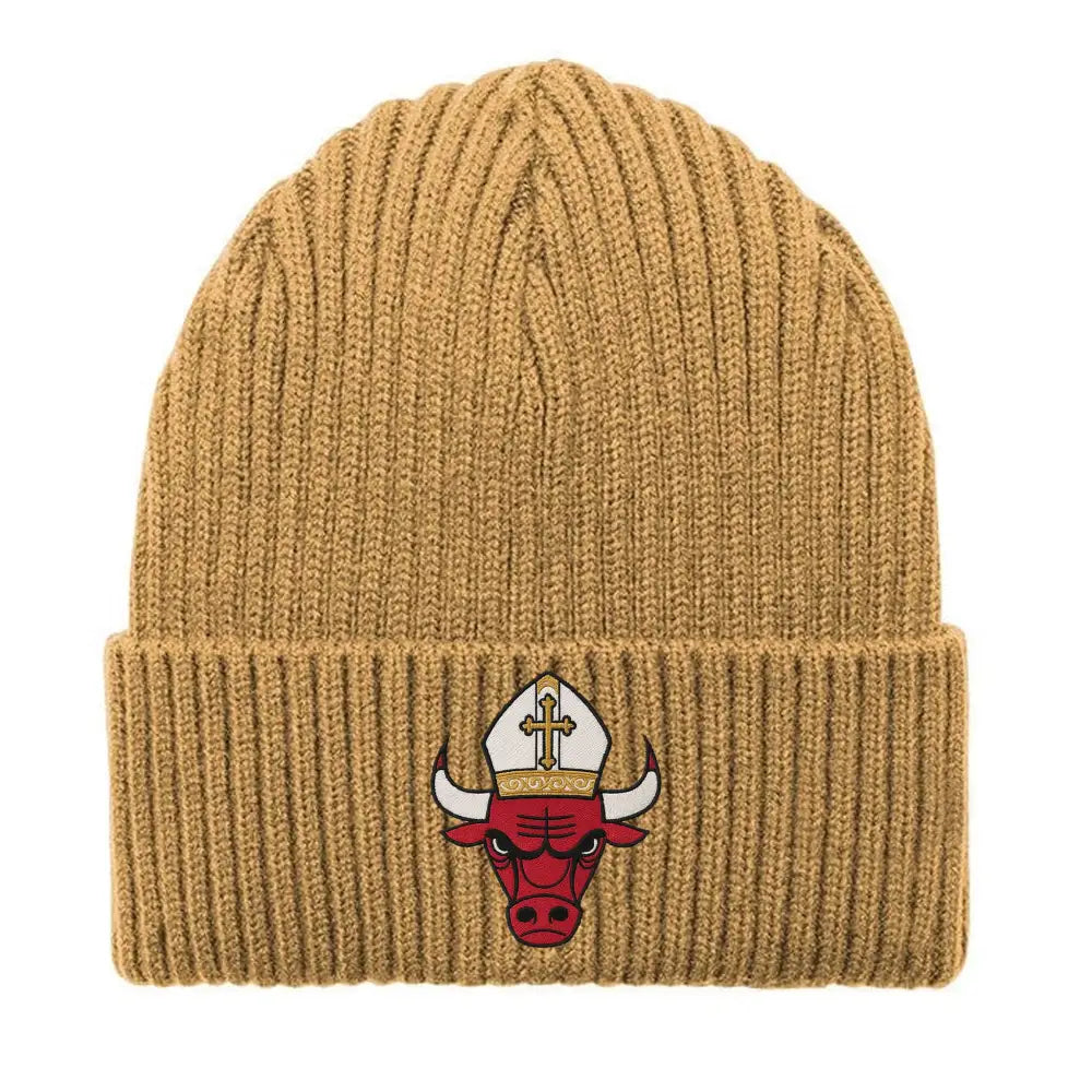 Chicago Pope Bulls Beanie Hat
