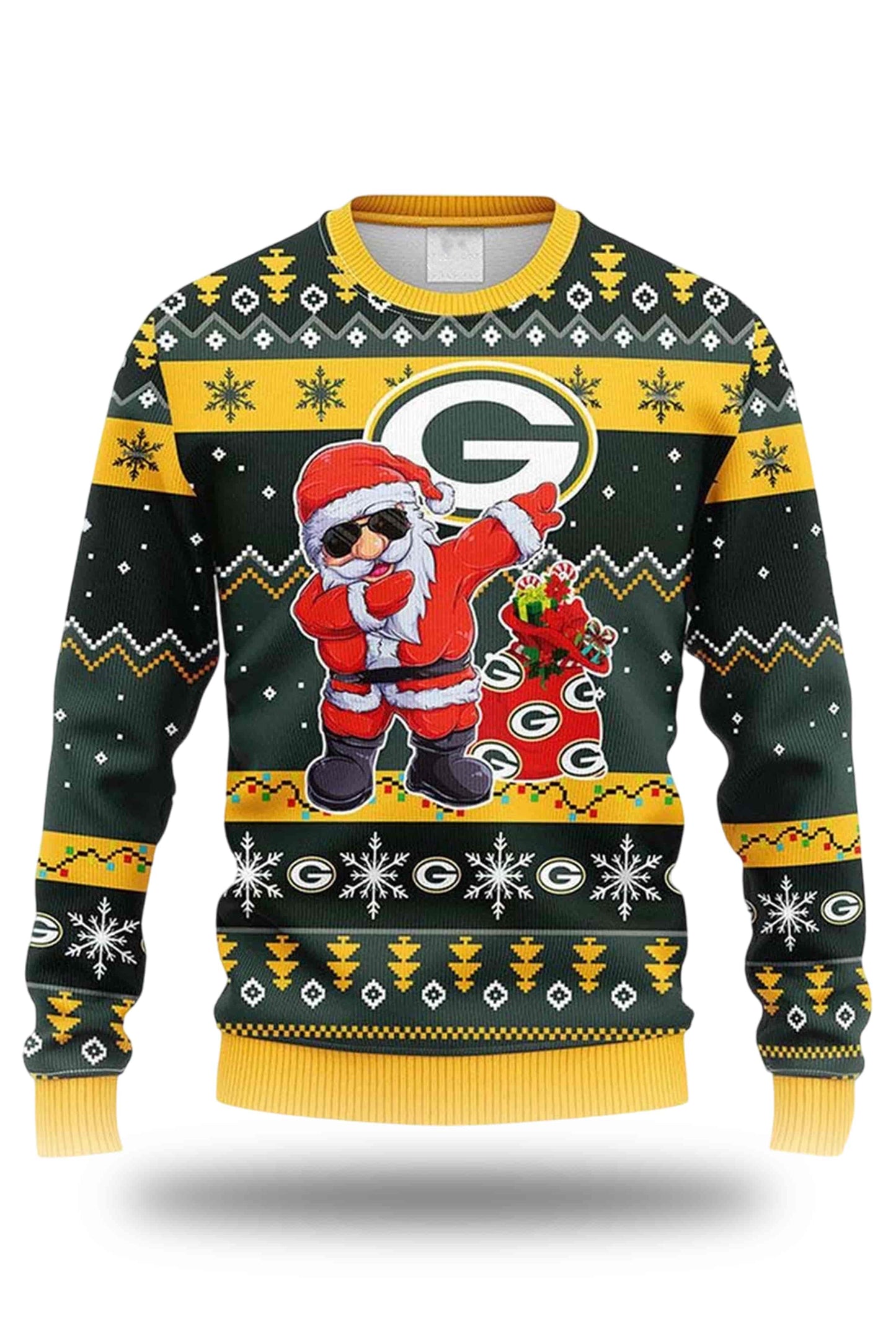 Green Bay Packers Santa Claus Xmas 2025 Ugly Christmas Sweater1