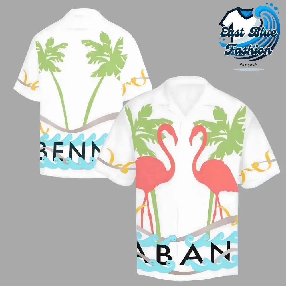 Jason Kelce Wearing A Flamingo Pink Aban Benny Hawaiian Shirt1