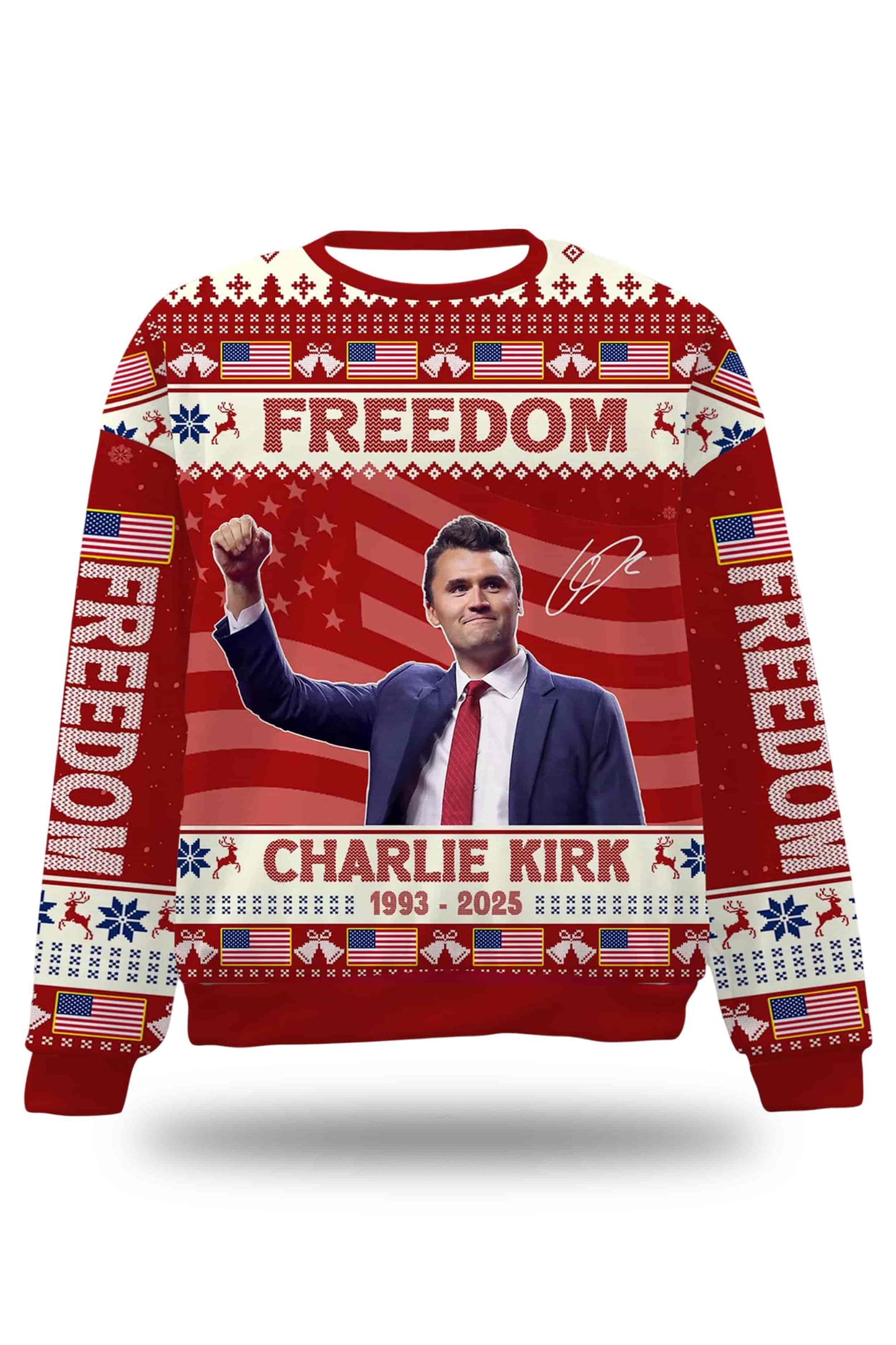 Personalized Freedom Charlie Kirk Ugly Sweater
