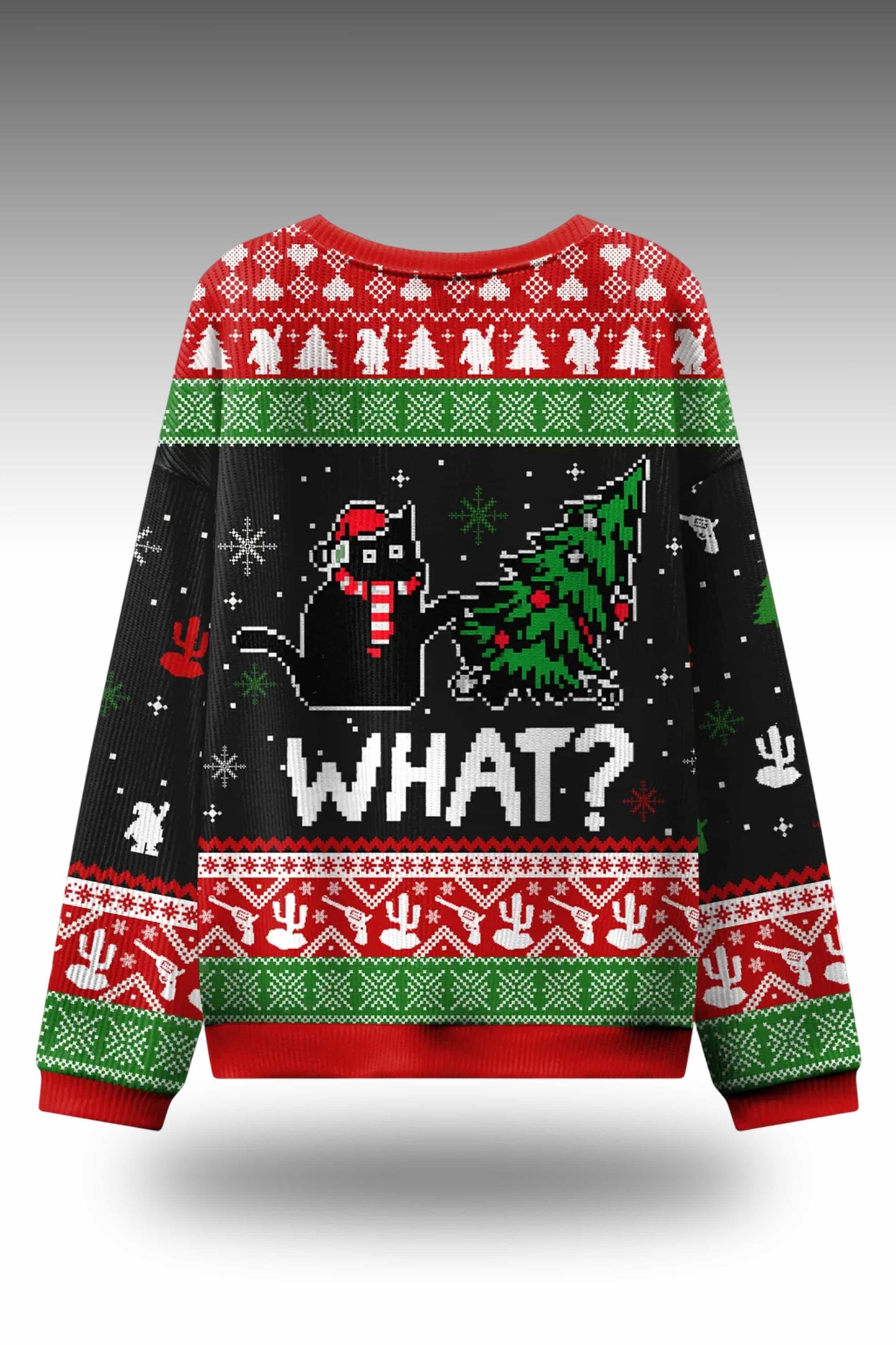 Troublemaker Cat Christmas Ugly Sweater1