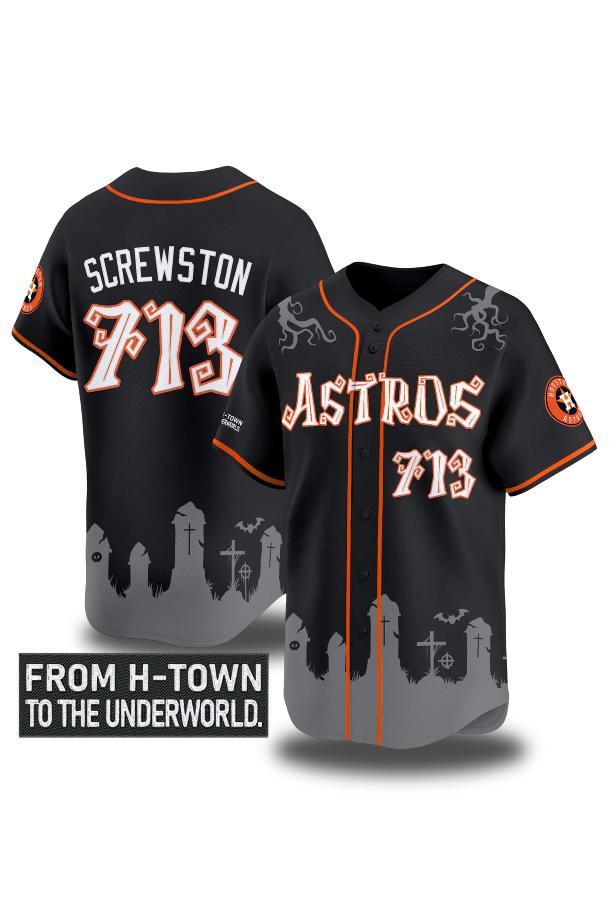 2025 Astros From H-Town To The Underworld Halloween Jersey