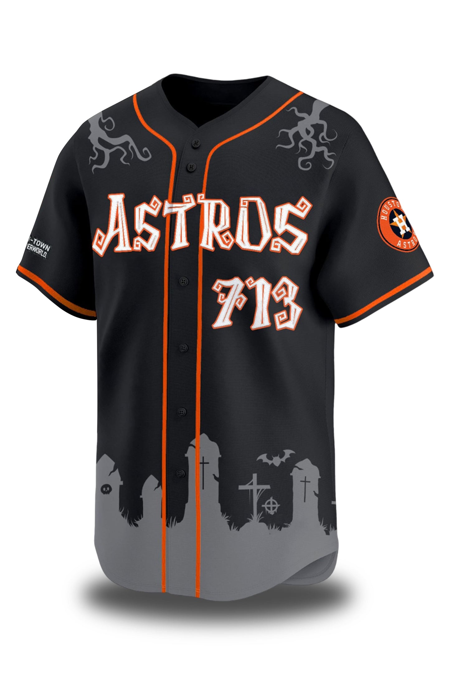 2025 Astros From H-Town To The Underworld Halloween Jersey1