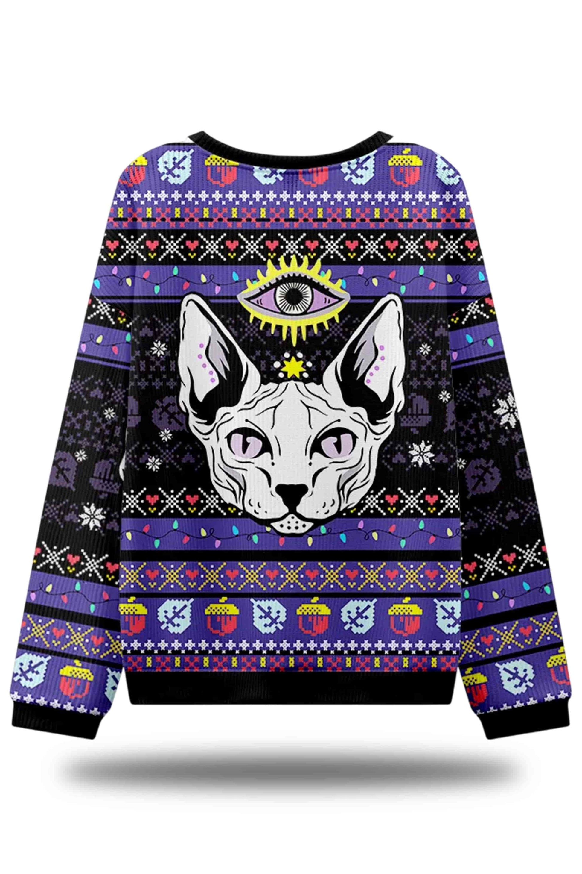 2025 Purplehecate Mystical Cat Ugly Christmas Sweater1