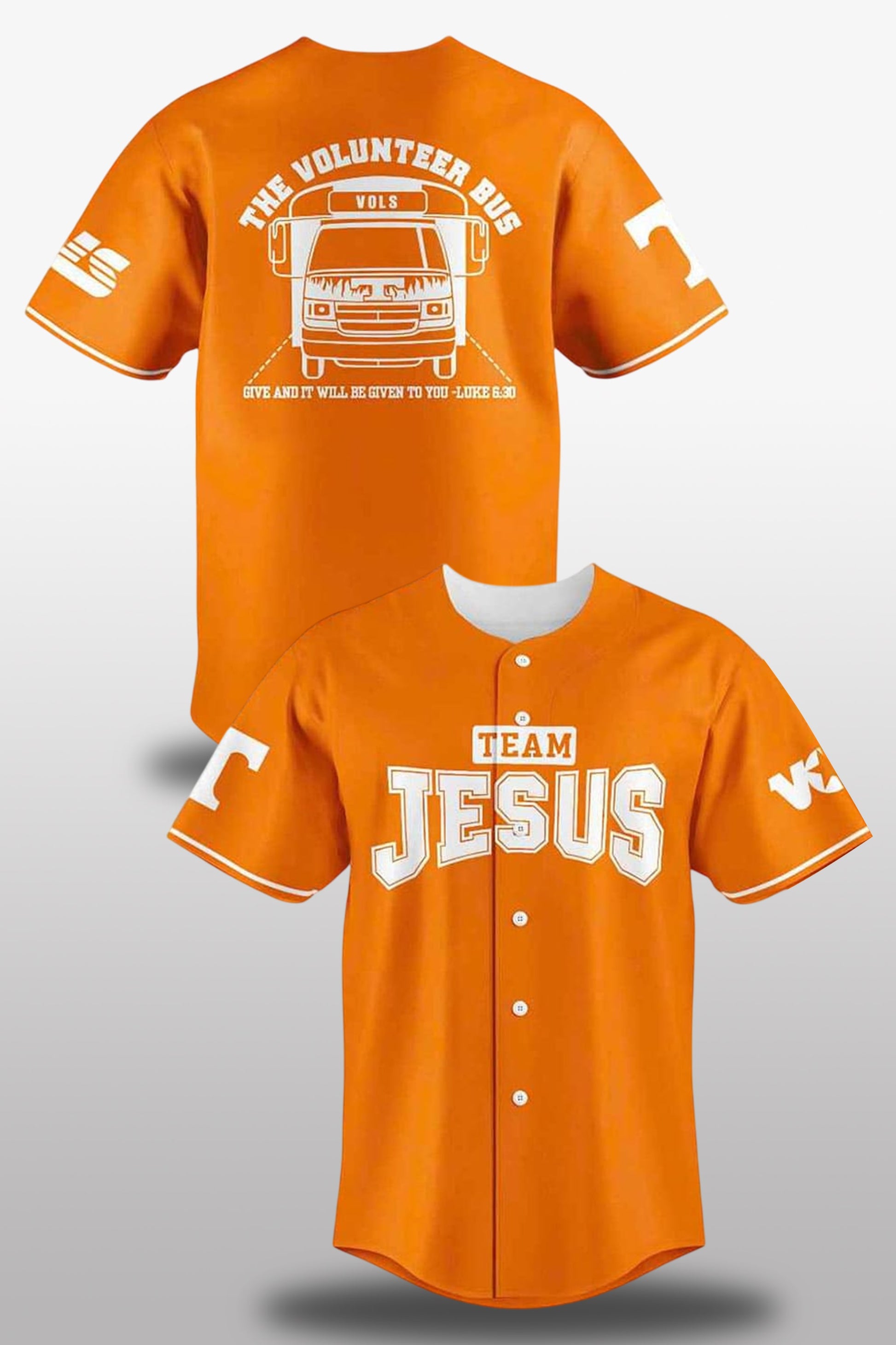 2025 Tennessee Football Team Jesus Baseball Jersey1