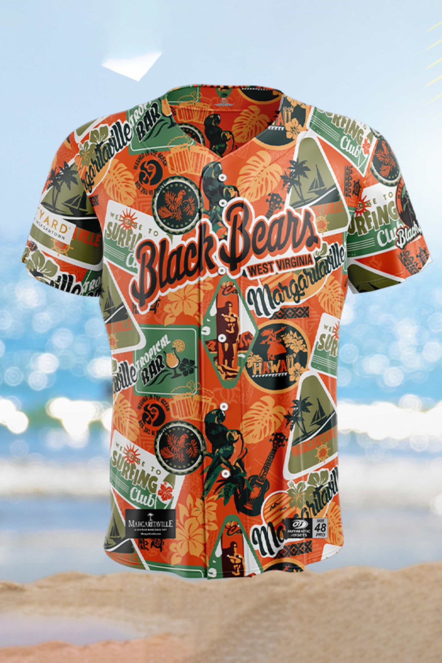 2025 West Virginia Black Bears Margaritaville Night Jersey