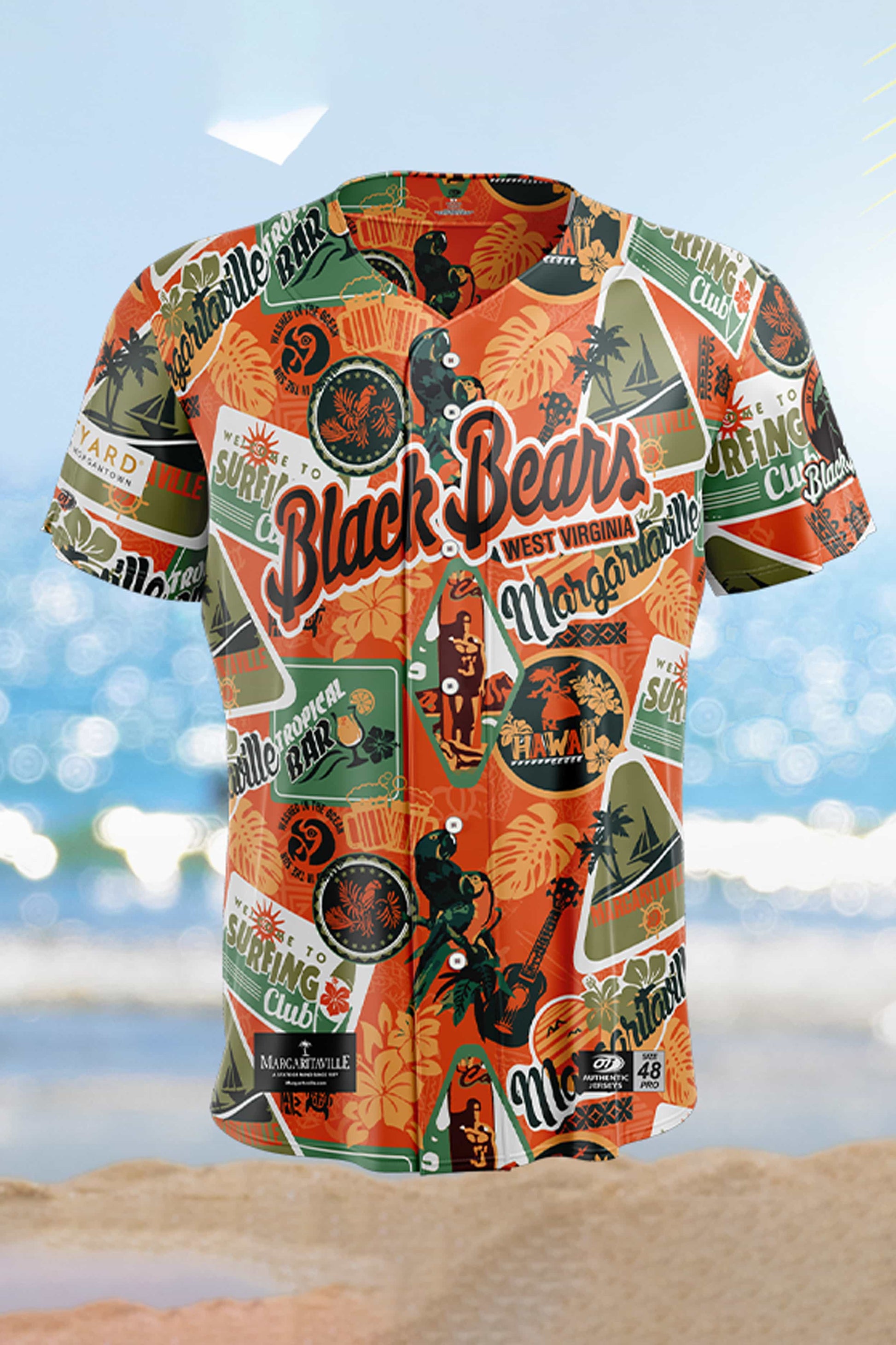 2025 West Virginia Black Bears Margaritaville Night Jersey