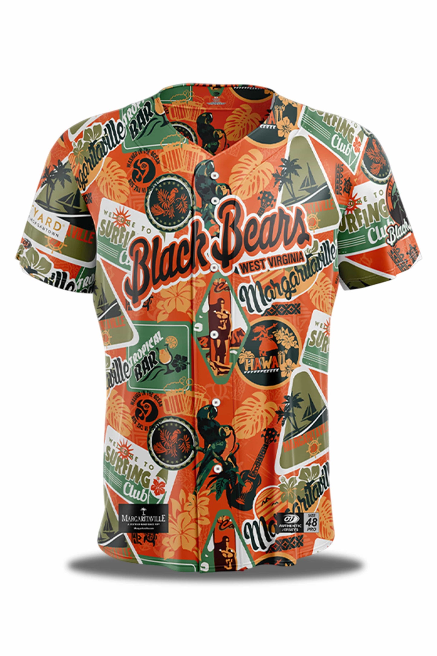 2025 West Virginia Black Bears Margaritaville Night Jersey1