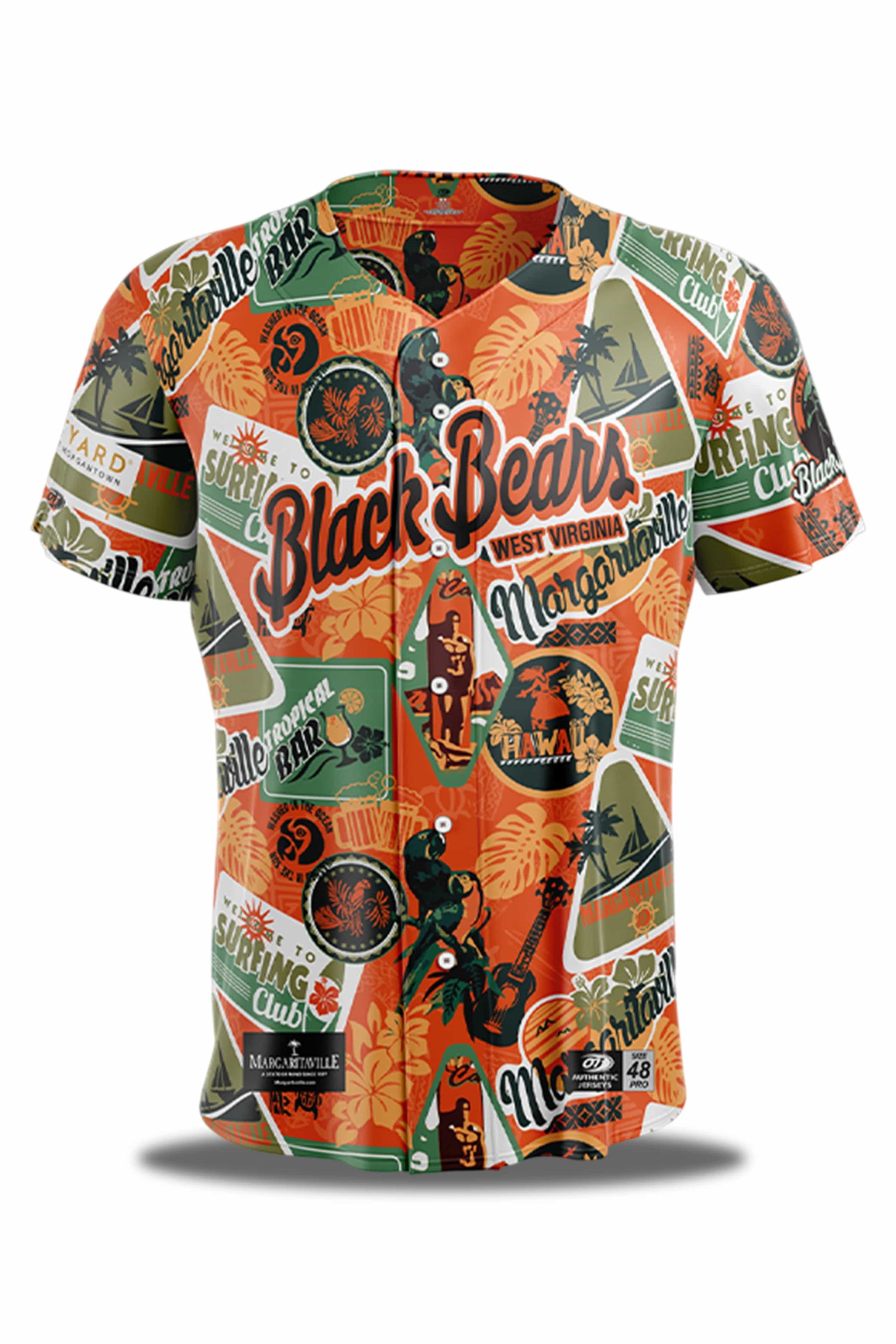 2025 West Virginia Black Bears Margaritaville Night Jersey1