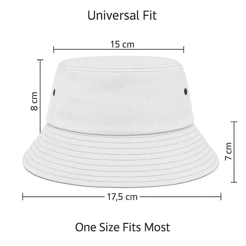 White bucket hat with size dimensions from Club America CA x CA hats collection