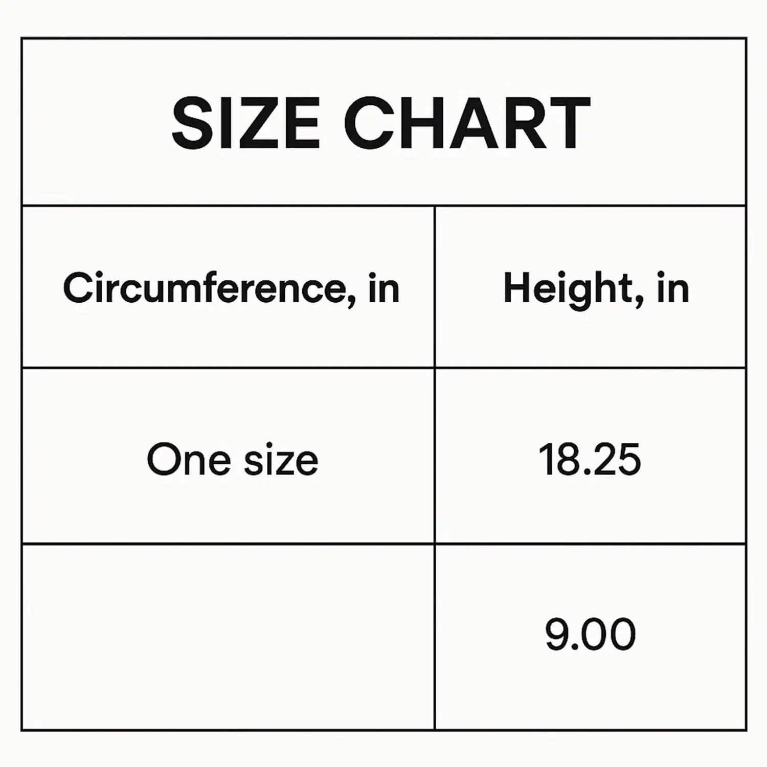 Size chart with dimensions for Jalen Brunsons Celly Beanie Hat front view