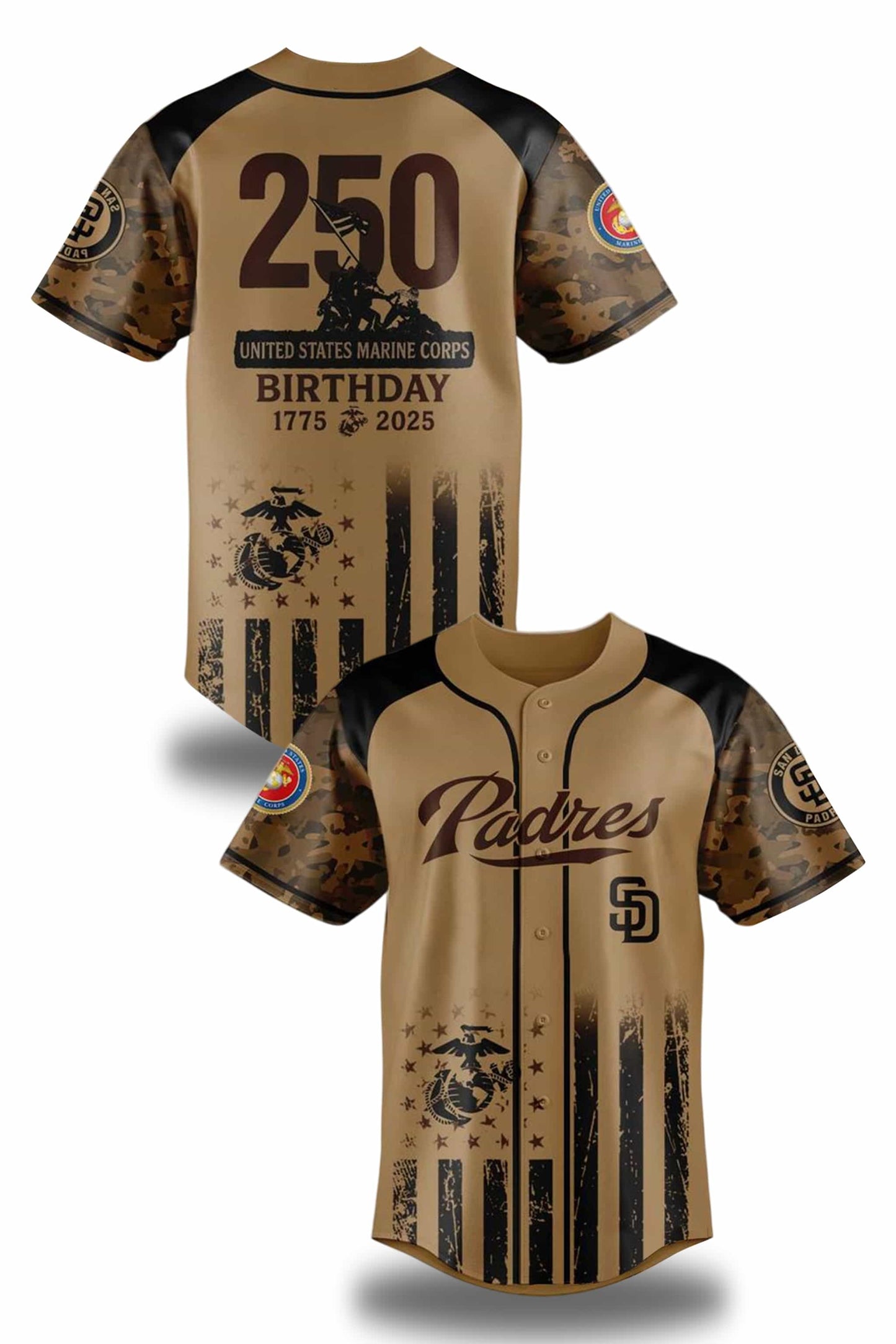 All Team Baseball x US Marine Corps 250th Birthday 2025 Jersey3