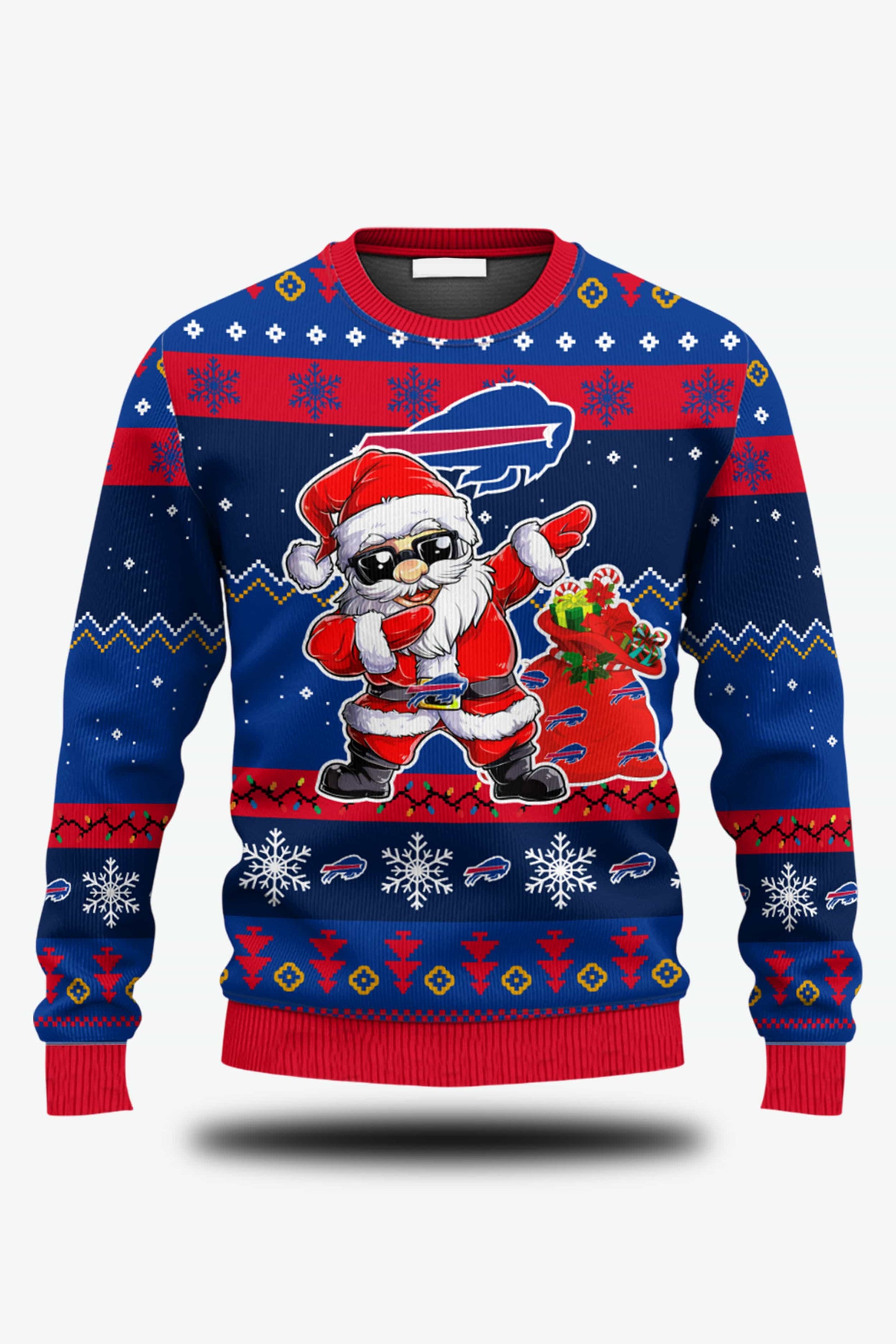 Buffalo Bills Santa’s Touchdown Celebration Ugly Christmas Sweater1