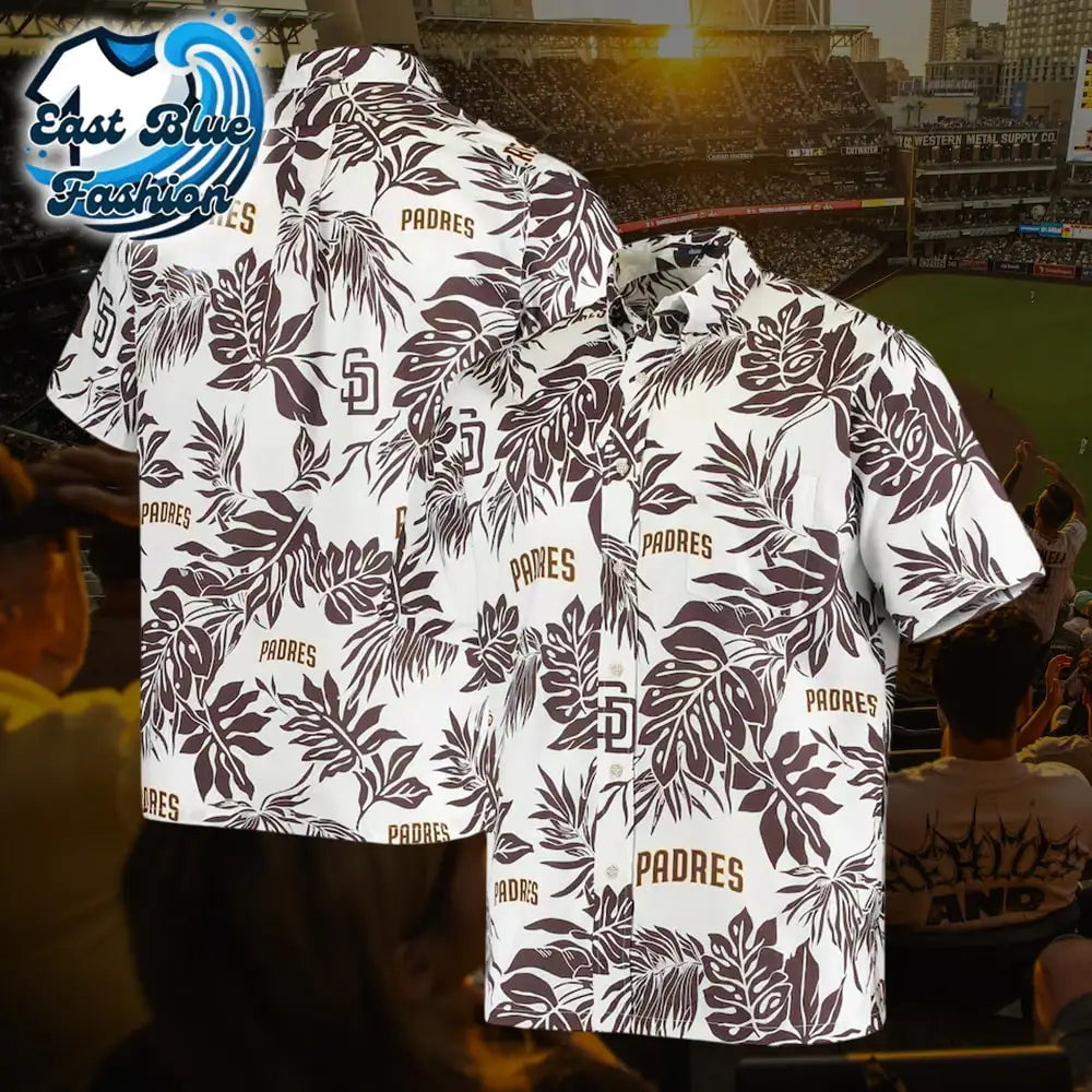 Diego Padres Reyn Spooner White Aloha Button Down Hawaii Shirt