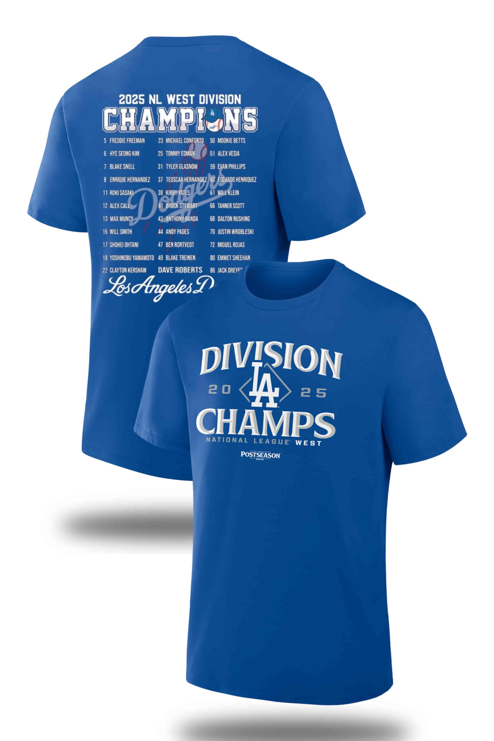 Dodgers 2025 NL West Division Champions T-Shirt