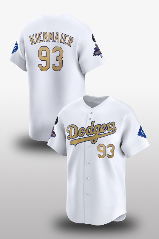 Dodgers #93 Kevin Kiermaier World Series champion Jersey
