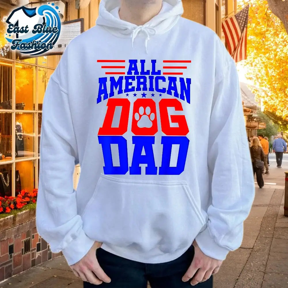 Dog Dad Owner Red White Blue American Flag Pug Pitbull Shirt2