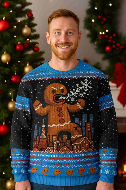 Gingerbread Monster Christmas Ugly Sweatshirt