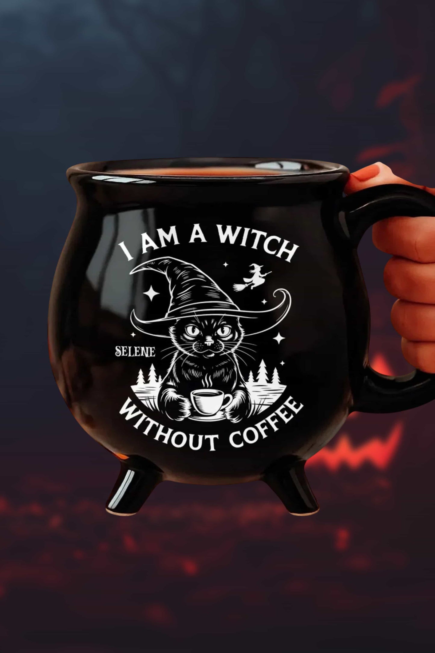 Halloween I Am A Witch Without Coffee Cauldron Coffee Mug2