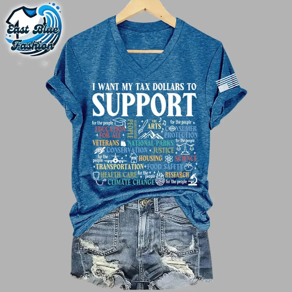I Want My Tax Dollars Not For Billionaires V Neck T-Shirt2