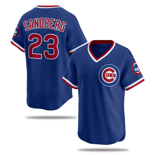 Jon Lester Wearing Ryne Sandberg Chicago Cubs #23 Jersey