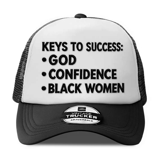 Keys To Success God Confidence Black Women Cap