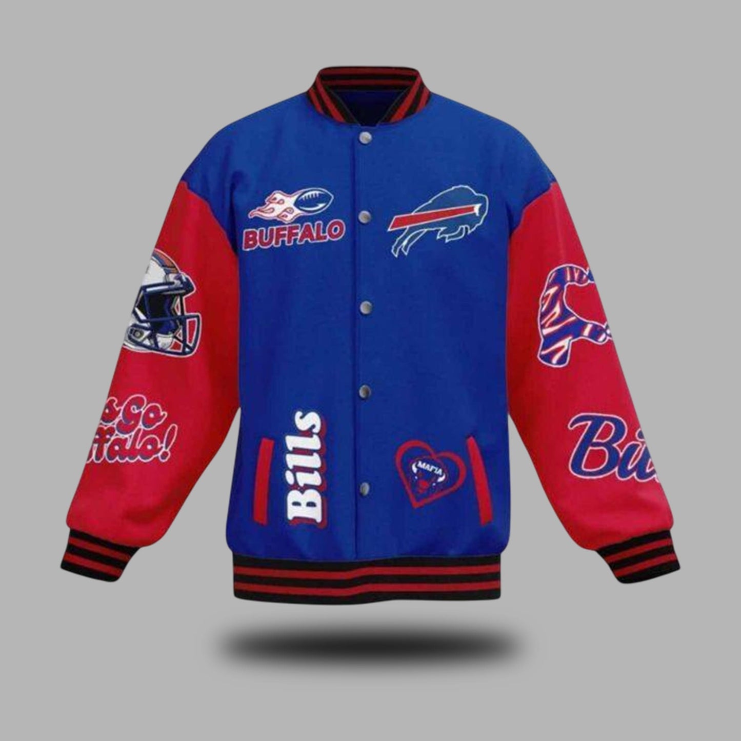 Mafia Bills Lets Go Buffalo Baseball Jacket 20251