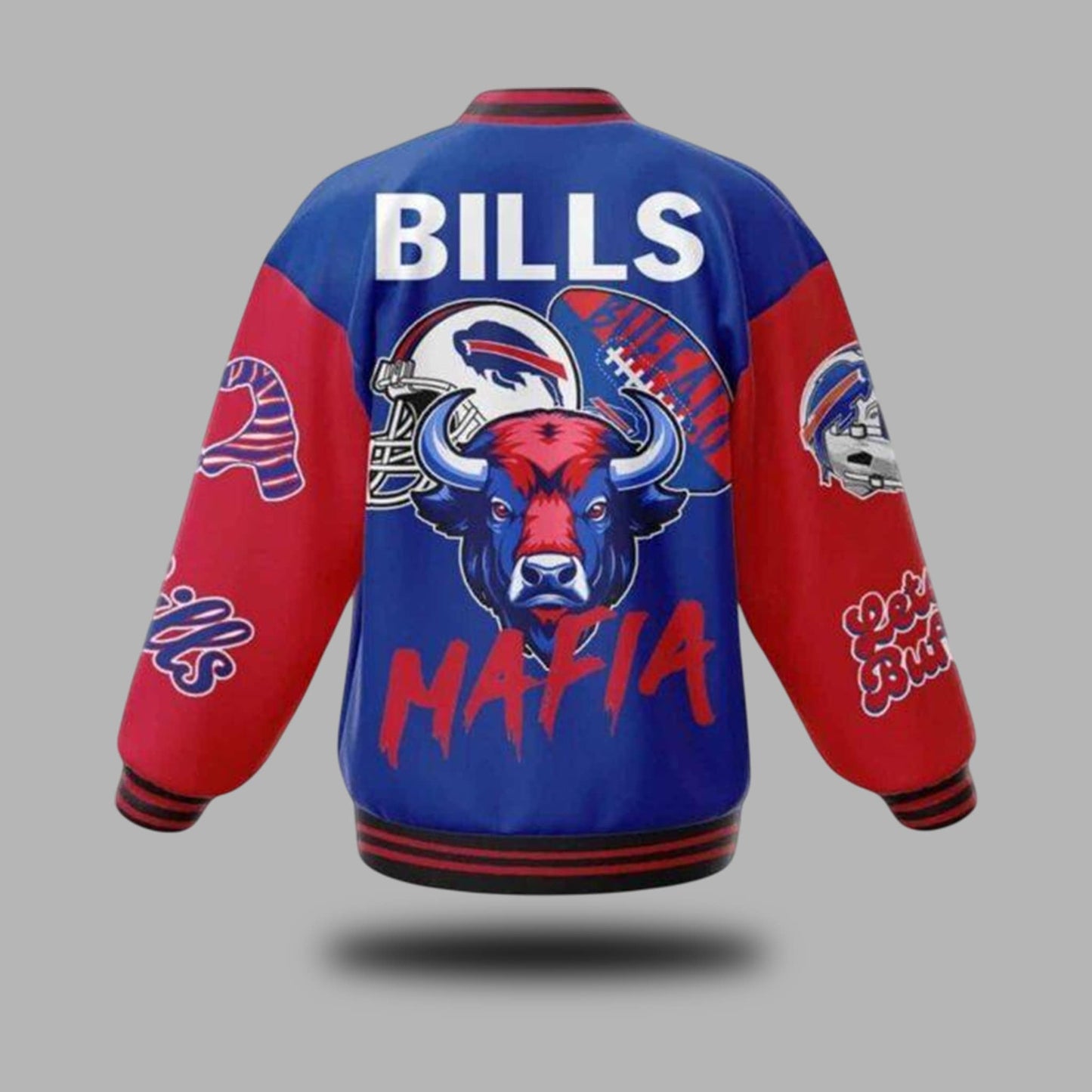 Mafia Bills Lets Go Buffalo Baseball Jacket 20252
