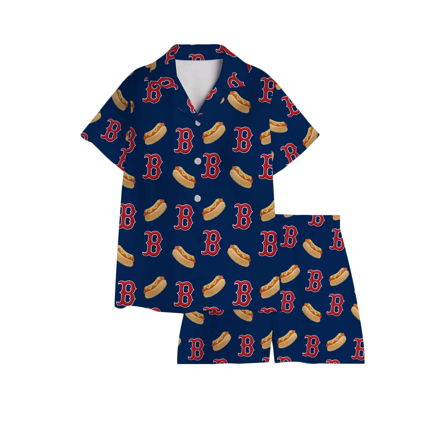 2025 Boston Red Sox Hot Dog Pajamas Set2