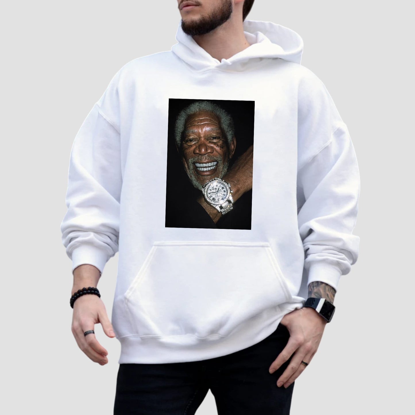 Morgan Freeman Rolex Diamond Grillz Shirt3