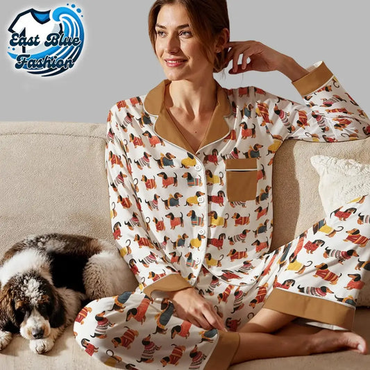 Pajabear Dachshund Cozy Pajamas Set1