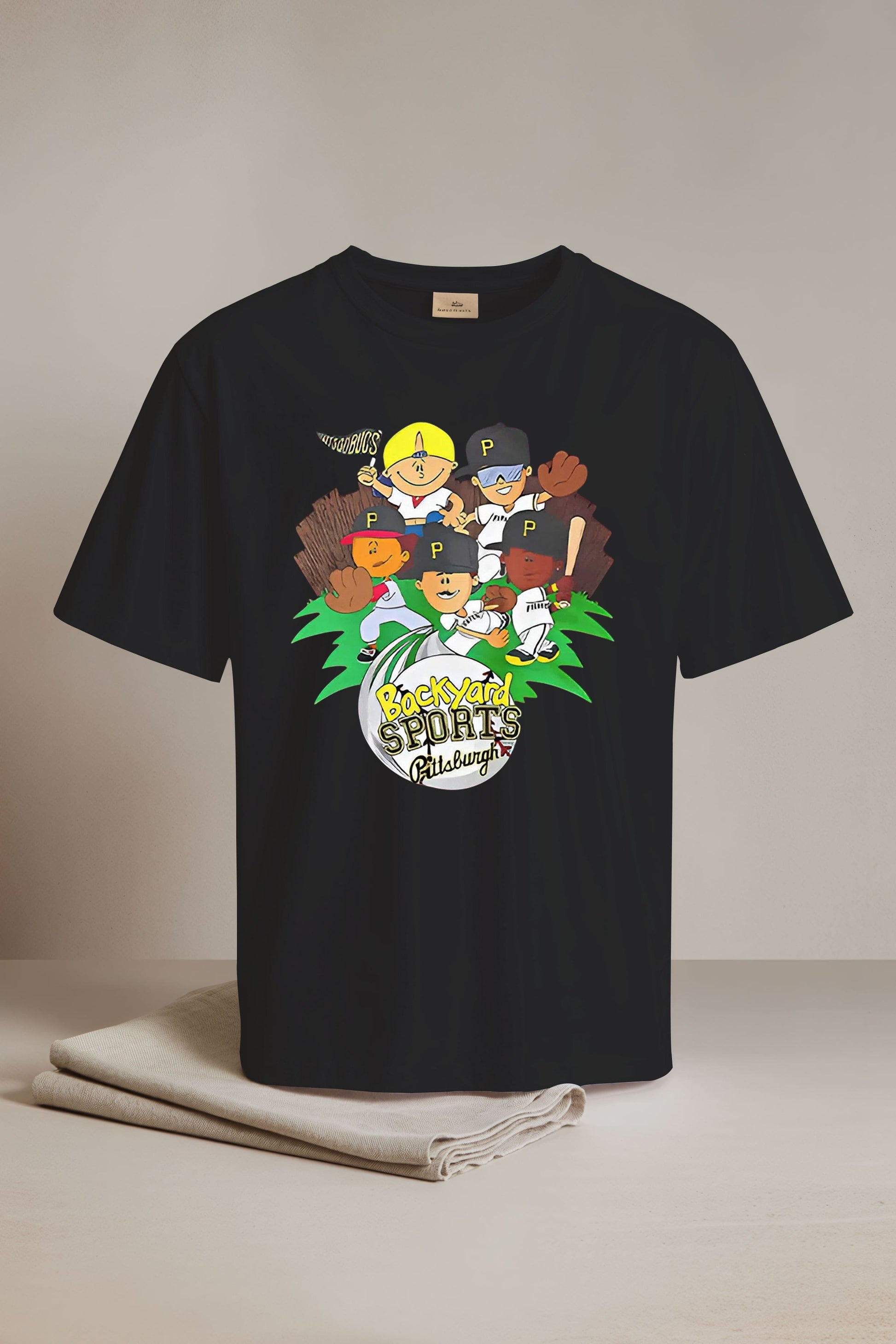 Pittsburgh Pirates X Backyard Sports Night Double-sided Shirt3