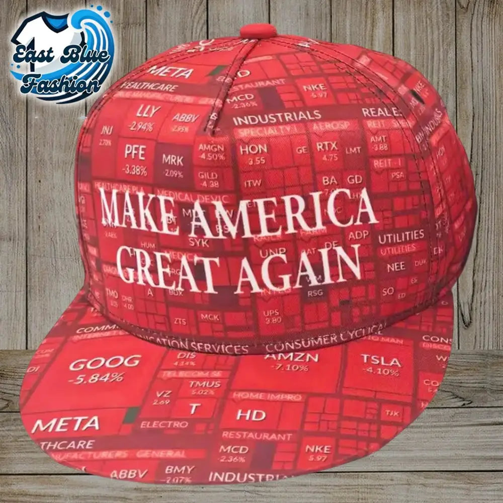 Red Stock Market Hat Make America Green Again Hat