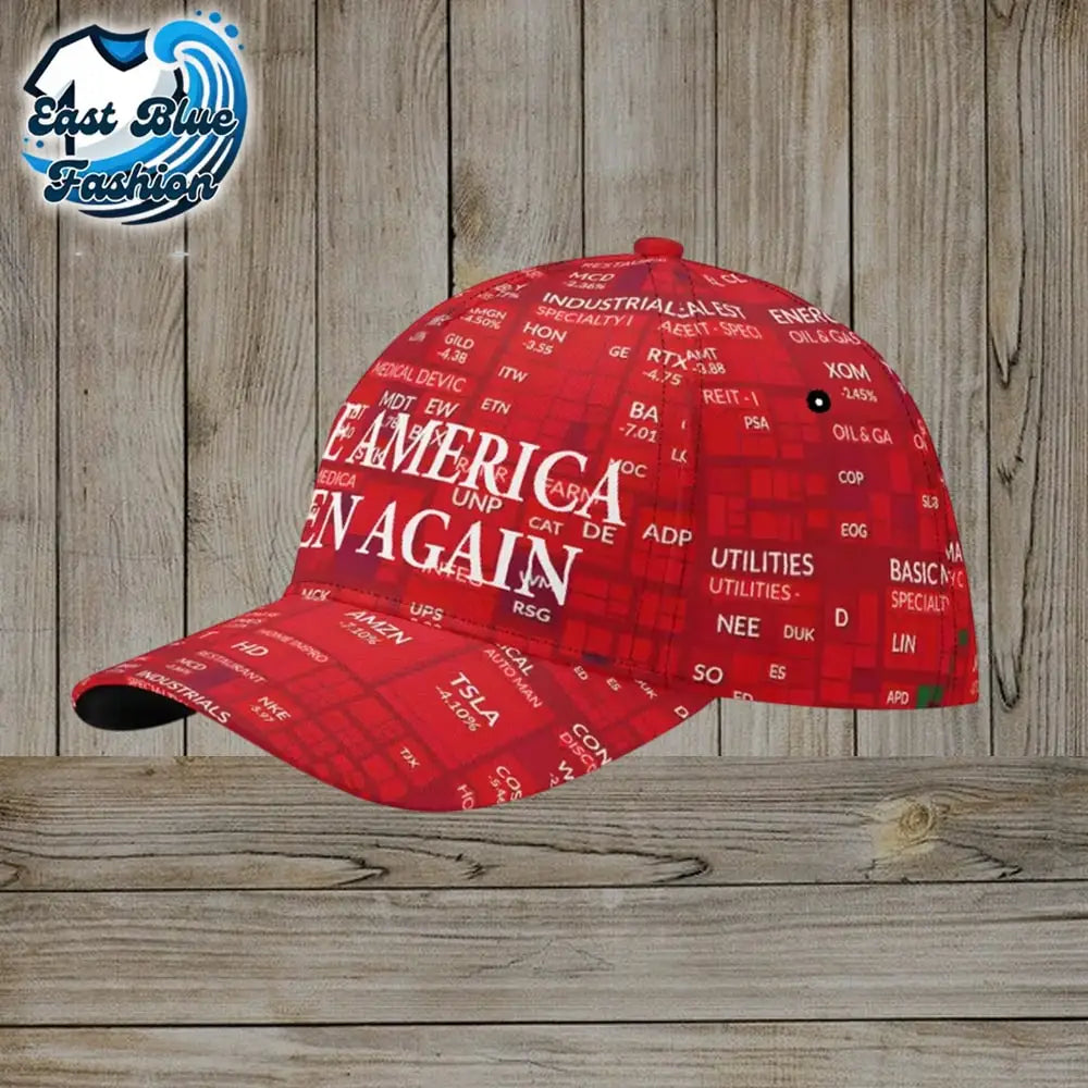 Red Stock Market Hat Make America Green Again Hat6