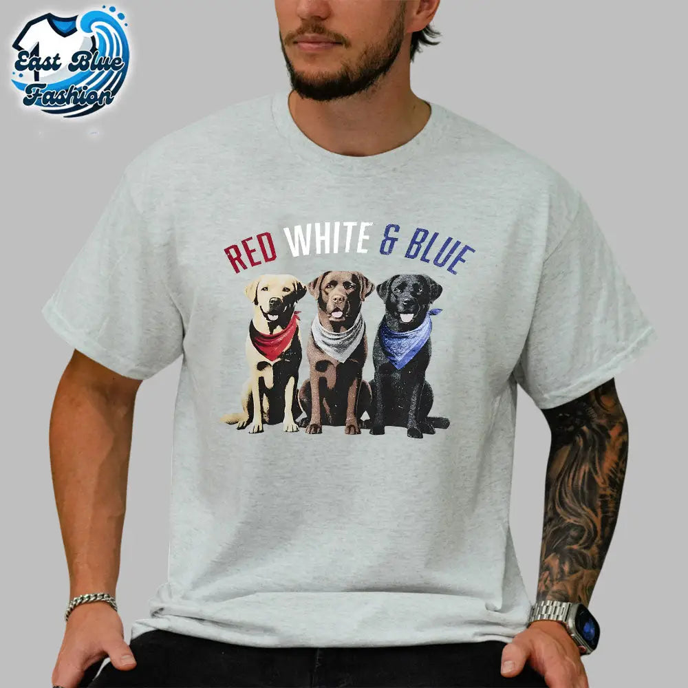 Reed Timmer USA Patriot Dog Red White And Blue T-Shirt