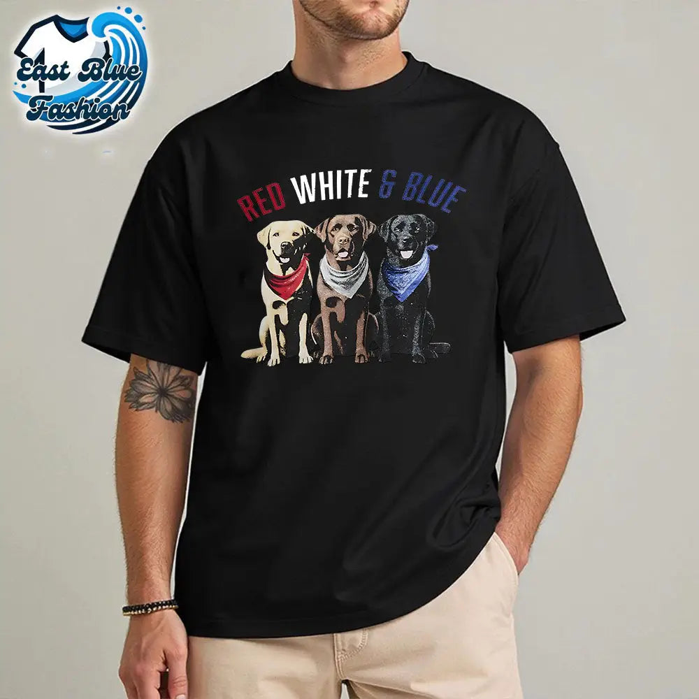 Reed Timmer USA Patriot Dog Red White And Blue T-Shirt2