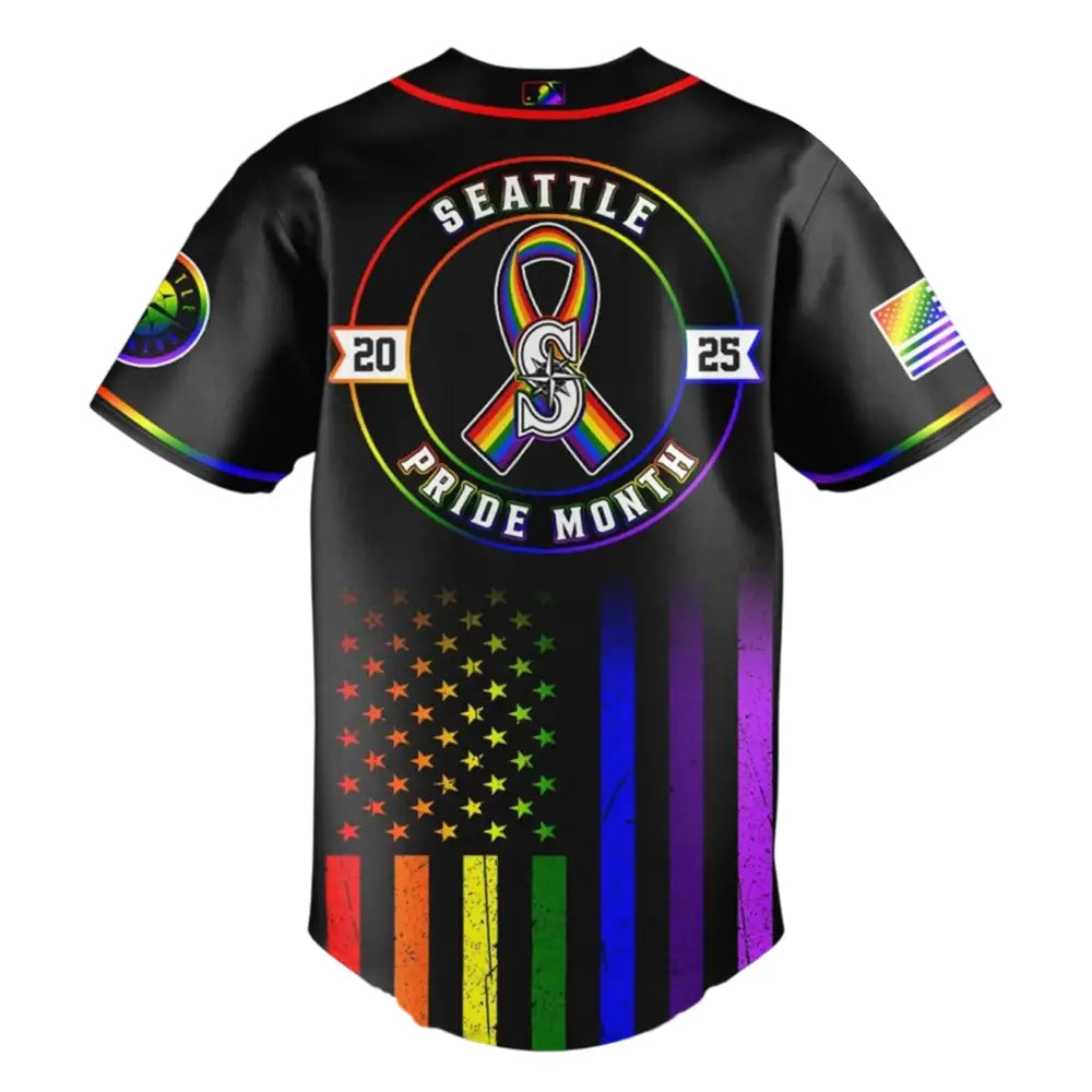 Seattle Mariners Happy Pride 2025 Month Baseball Jersey2