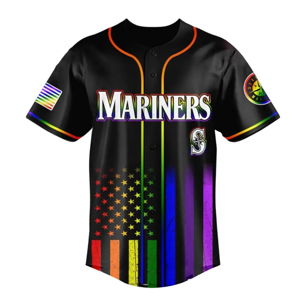 Seattle Mariners Happy Pride 2025 Month Baseball Jersey1