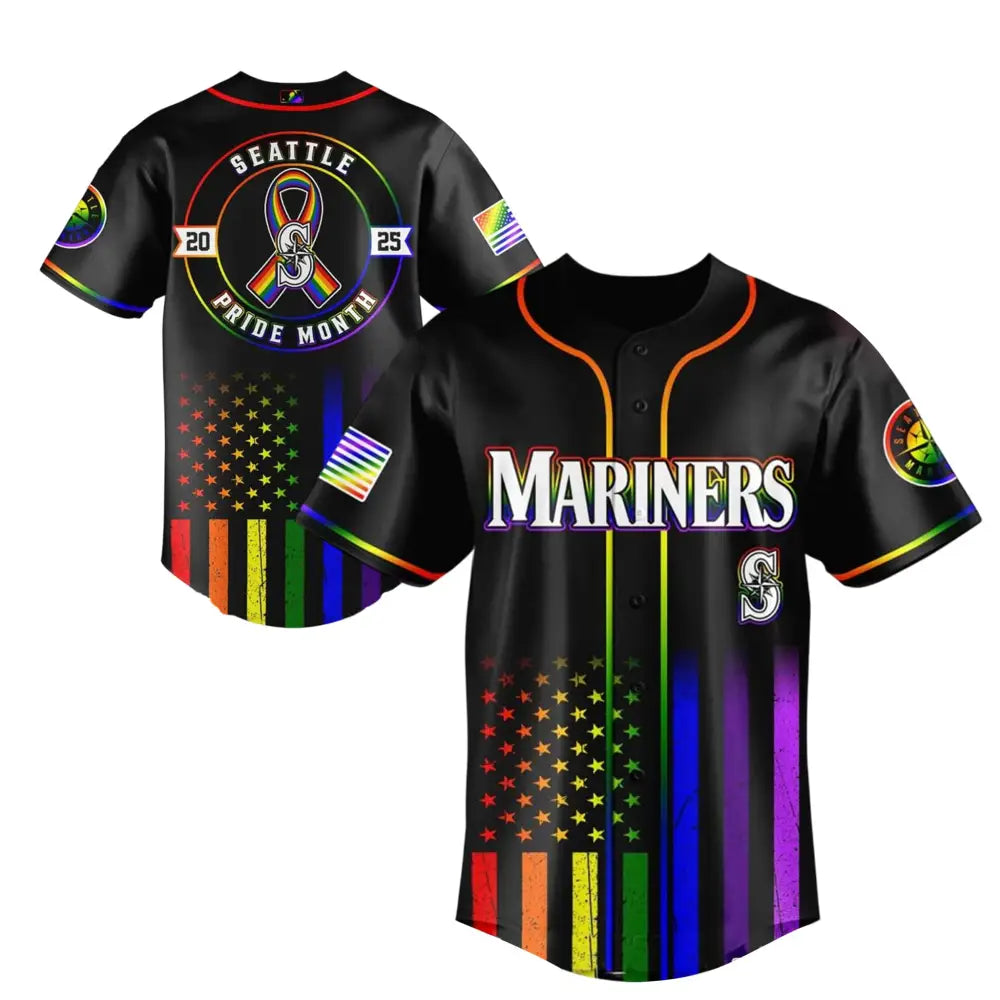 Seattle Mariners Happy Pride 2025 Month Baseball Jersey