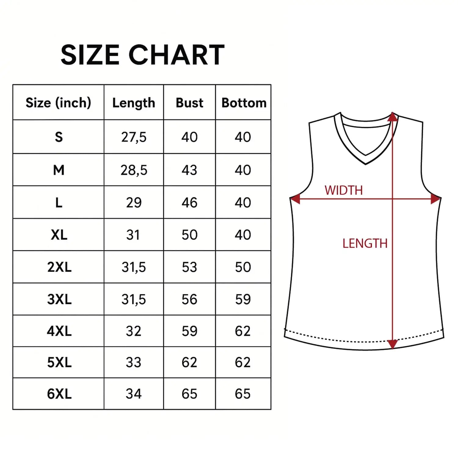 Tank top size chart for New York Knicks Jalen Brunson basketball jersey selection