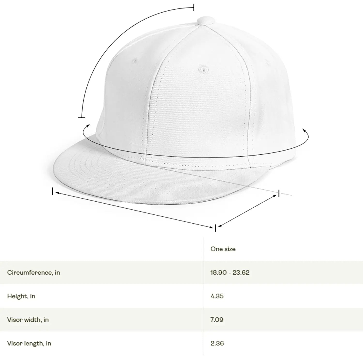 White baseball cap with dimensions for Philadelphia Phillies LGBT Pride Night 2025 Hat