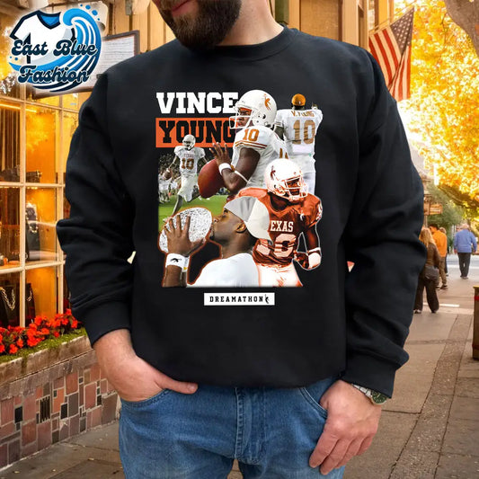 Texas 5 Star QB Football Vince Young T-Shirt3
