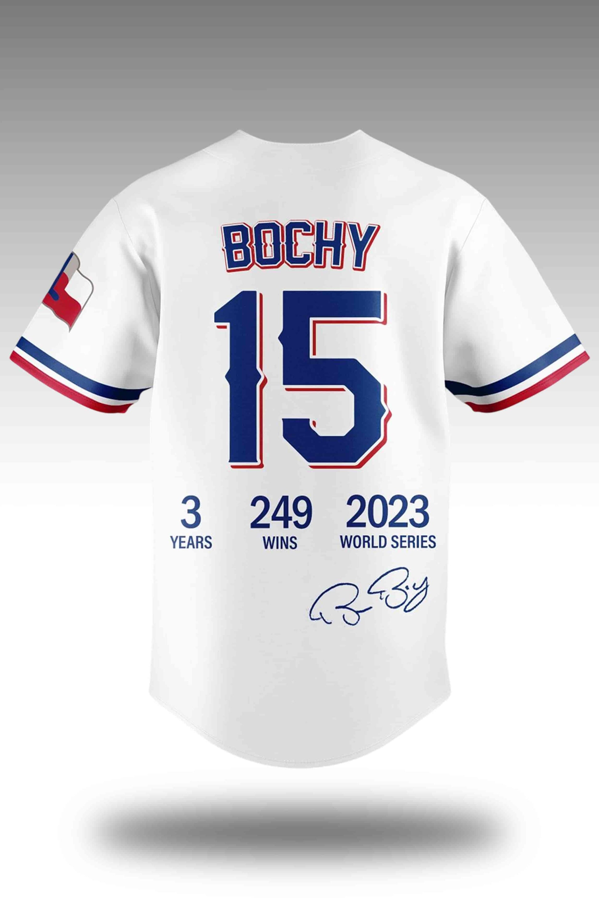 Texas Rangers x Bruce Bochy Thanks For The Memories Jersey1