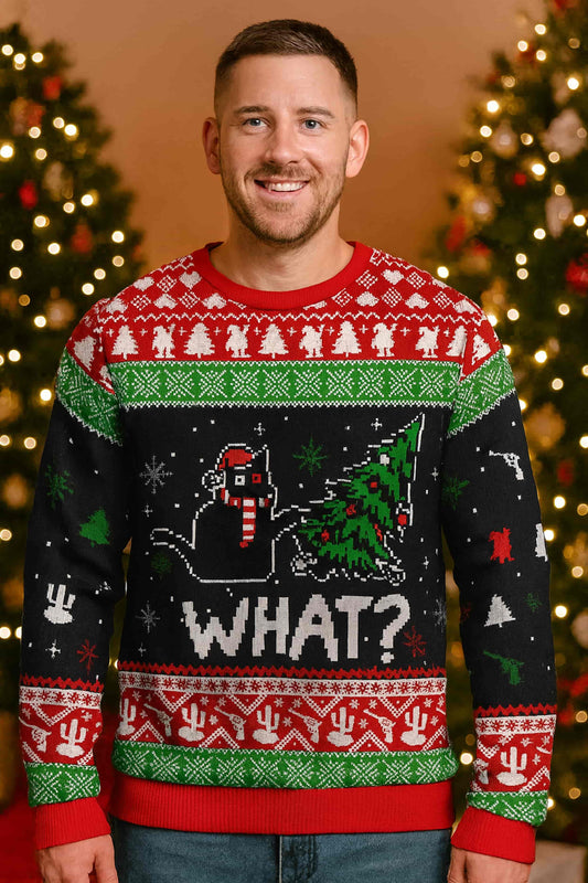 Troublemaker Cat Christmas Ugly Sweater