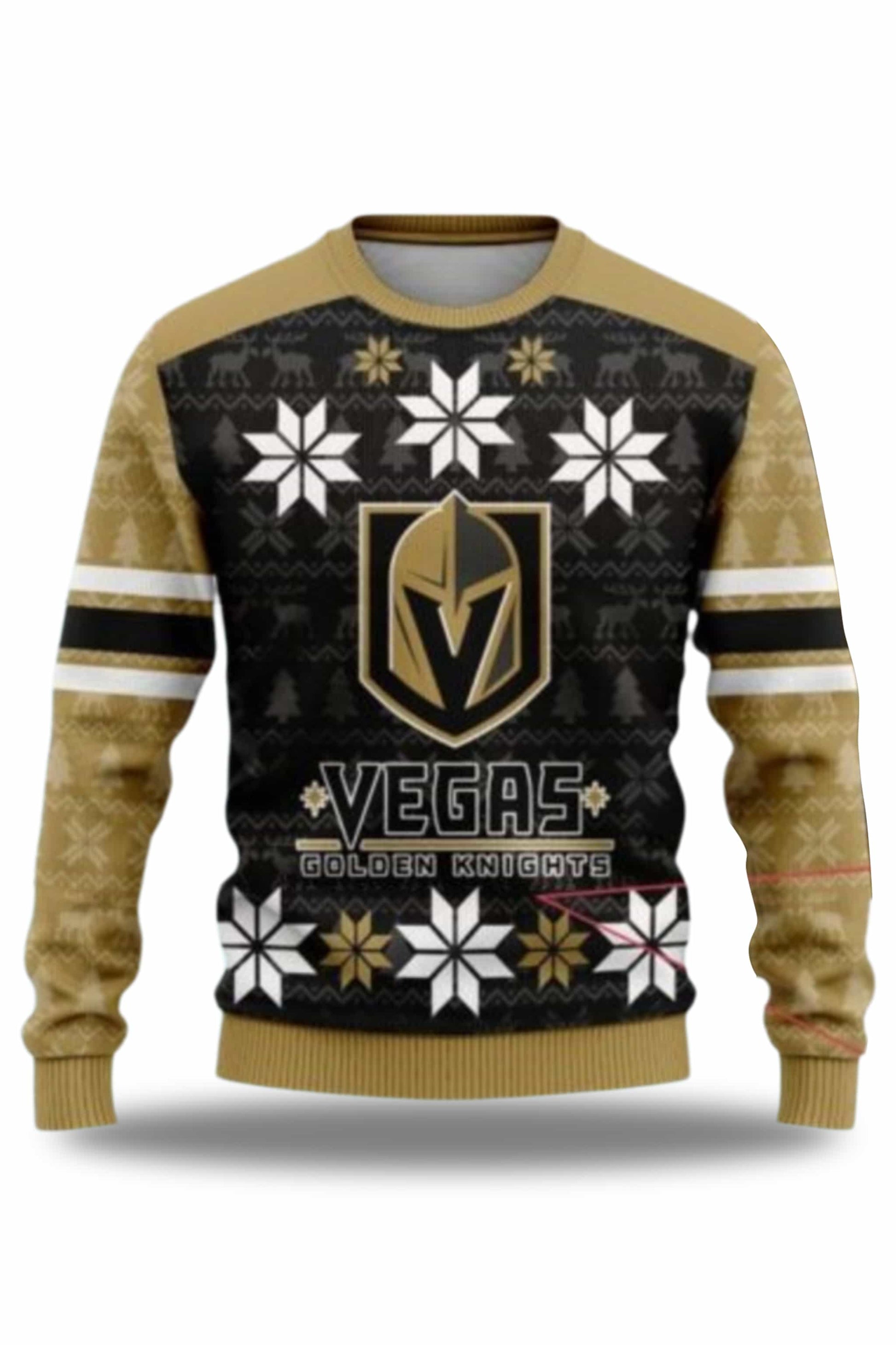 Vegas Golden Knights Frosty Nightfall Ugly Christmas 2025 Sweater1